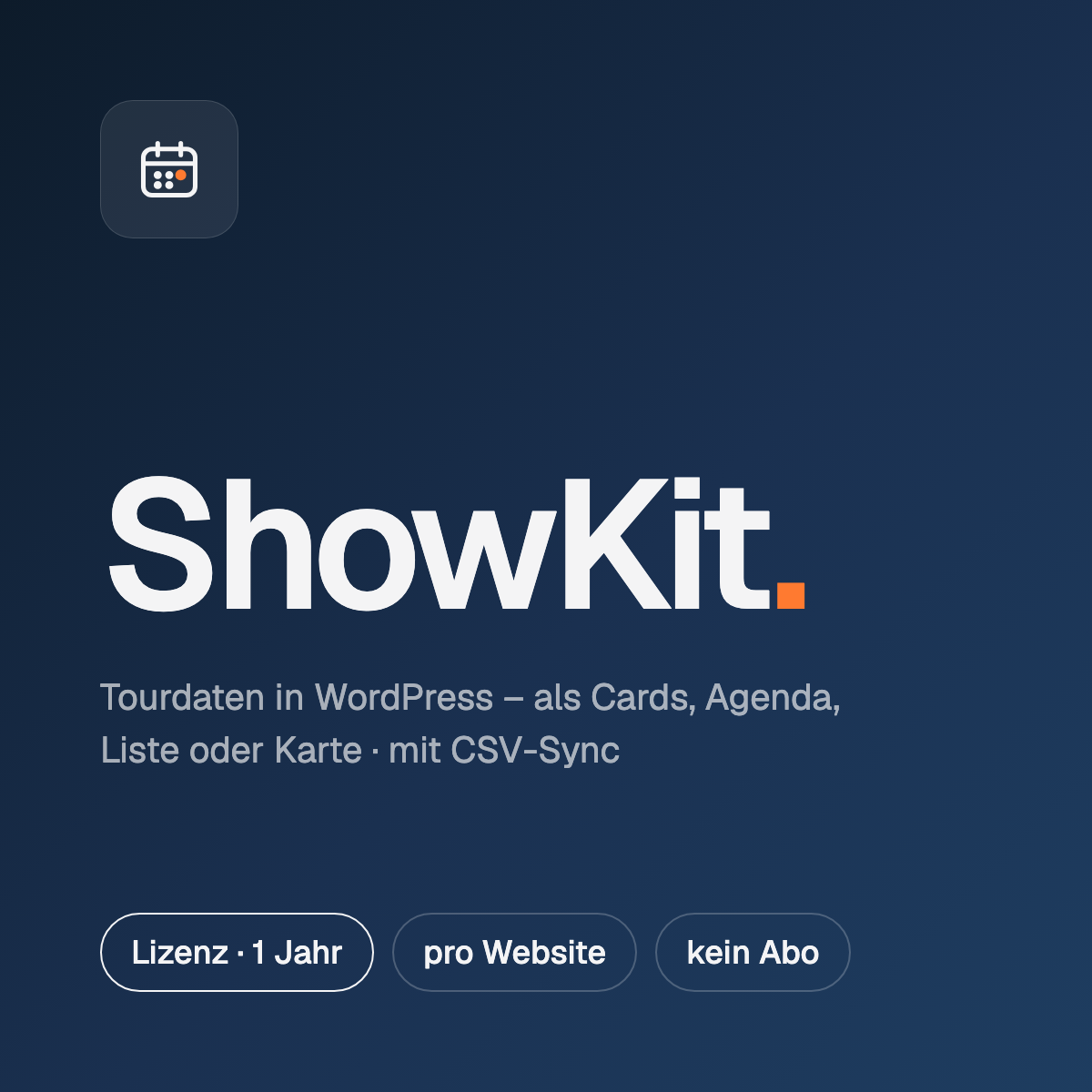 ShowKit – Lizenz 1 Jahr, pro Website, kein Abo